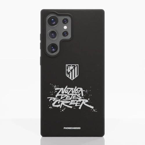 PHONECASES3D – Funda Móvil para Samsung Galaxy S25 Ultra Atlético de Madrid – NDDC Slogan – Diseño ergonómico – Protección Ligera y Resistente para móvil – Negro