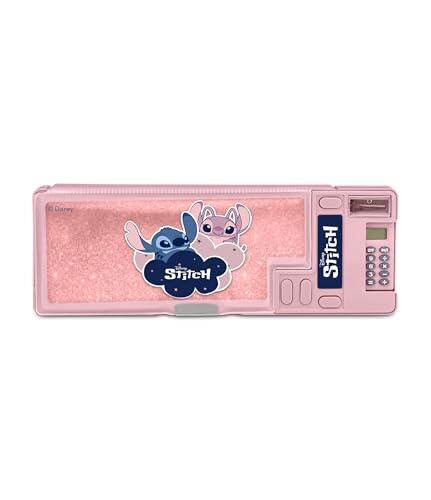 Seven Estuche Escolar Lilo & Stitch para niños, Compartimentos Pop up para lápices, Gomas de borrar, Reglas, calculadora incluida, cajones mágicos, Etiqueta de Nombre Personalizable, Producto Oficial