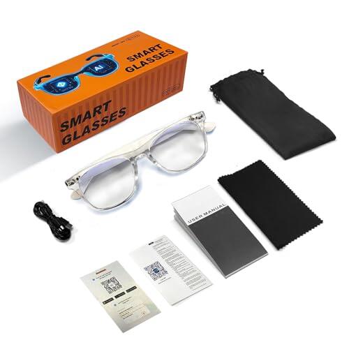 Syzplnwy Gafas inteligentes de traducción de IA con Bluetooth, gafas de traducción de idiomas en tiempo real para música y llamadas