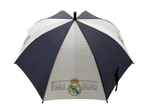 CYPBRANDS - Real Madrid- Paraguas, Sombrilla infantil, Diámetro 54 cm, Automático, Multicolor, Producto Oficial