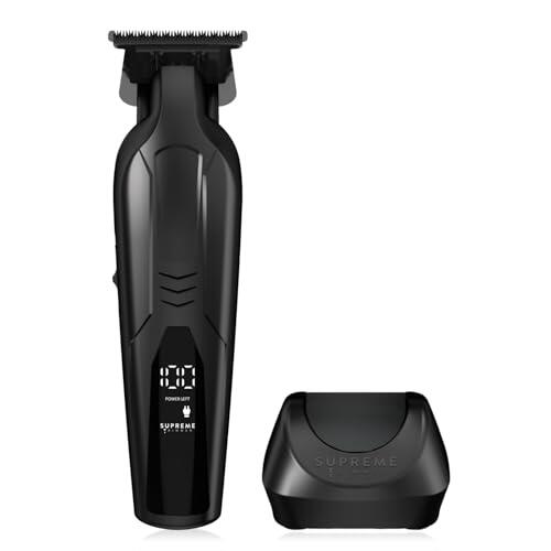 Supreme Trimmer Vader Lite ST3700 - Delineador y detallador profesional inalámbrico | Tiempo de funcionamiento de 120 minutos, motor de 7000 rpm, hoja en T DLC Zero Gap, carga rápida USB-C | Barba