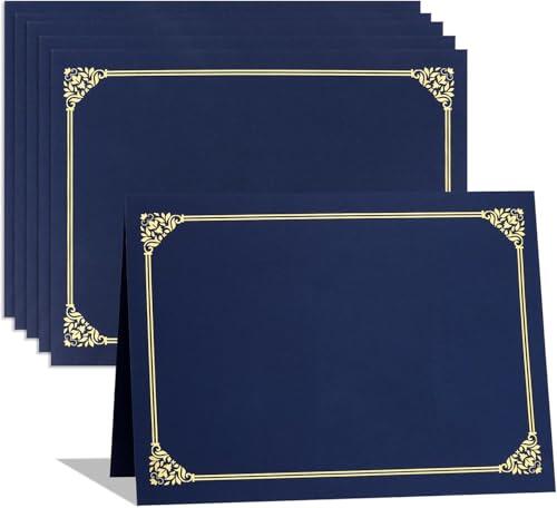 25 soportes para diplomas de color azul marino, con borde de lámina dorada, para cartas de 24 x 31 cm, papel de certificado, premios, graduaciones, documentos, etc