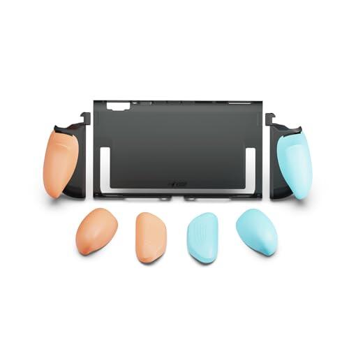 Savage Raven by Skull & Co. FissionGrip: Dockable Split Protective Case for Nintendo Switch 2 (2025), Slim PC Shell with Detachable Grip Cover- Neon Blue & Red