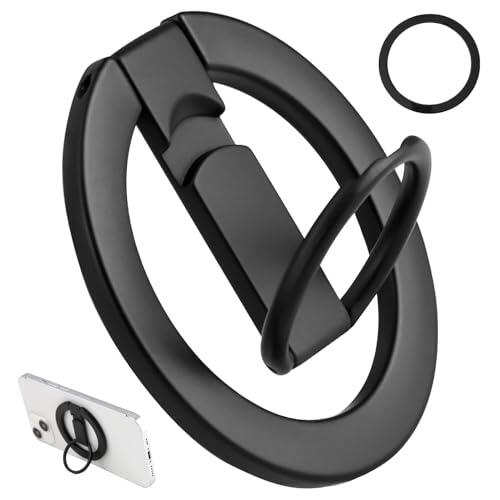 Soporte Anillo Magnético para Móvil Sistema Magnético del para iPhone con Doble Bisagra, Rotación 360°, Agarre Fuerte Compatible con iPhone 17/16/15/14/13/12 Pro MAX y Android con Anillo Metálico
