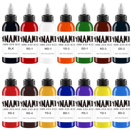 DLDN01 Tinta de tatuaje de 14 colores, tinta activa, tinta de tatuaje de patrón de color (30 ml)