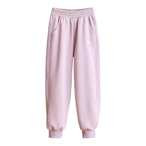 Pantalones Casuales para niñas con Bordado de nueces diseño Juvenil Ropa Diaria cómoda Moda otoño Invierno Prendas Estilo Urbano (Light Purple, 11-12 Years)