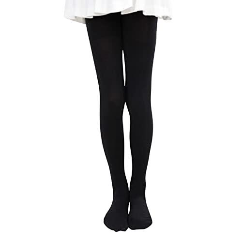 Mallas de Algodón para Niñas con Cintura Elástica Cómodas Leggings y Transpirables para Danza Ballet y Uso Diario en Temporada Primavera Verano (Black, 6-8 Years)