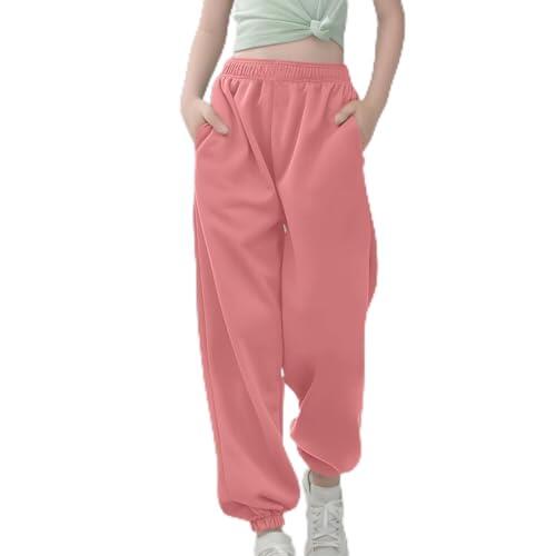 Genérico Pantalones Deportivos para Niñas con Cordon Ajustable en Talla y Grande Diseño Informal y Cómodo para (RD1, 7-8 Years)