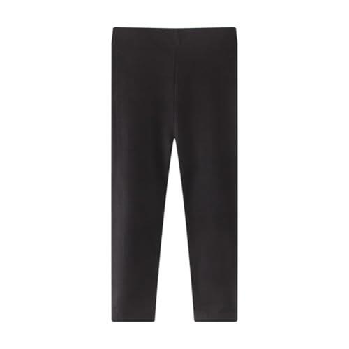 Pantalones de Niña para Temporada Otoño Invierno Confortable Elasticidad en Tejido Sólido Diseño Infantil Bebé Ropa Cómoda Diaria Prendas Vestir (Black, 5-6 Years)