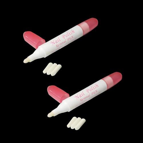 2 bolígrafos correctores de esmalte de uñas con 3 puntas reemplazables, herramienta de manicura para una limpieza rápida de errores de arte de uñas