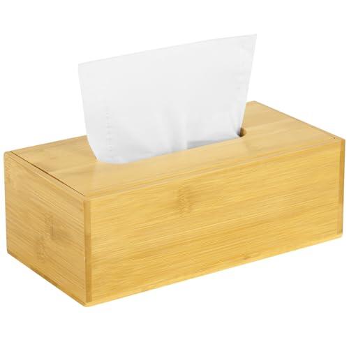 AOOHA Dispensador Toallitas Bambú, 23,8x12x8,3 cm Caja Pañuelos Madera de Balsa Bambú, Caja para Pañuelos, para La Oficina en Casa, Decoración de Coche Automotive