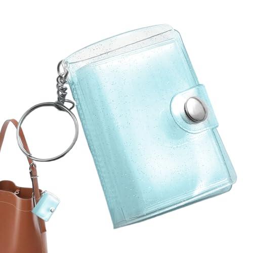 Mini álbum de fotos mini llavero con 24 bolsillos para álbum de fotos soporte para tarjetas para guardar nuestros valiosos recuerdos de fotos para niños y adultos