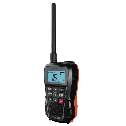 Cobra BlueBound 150 Radio Marina VHF de Mano, 3 W, Flotante, IPX7 Impermeable, Sumergible, Pantalla LCD, escaneo de Memoria, Clip para cinturón, Color Negro