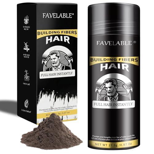 Fibras Capilares,Fibra Capilar Hombre y Mujer,Densificador de Cabello en Polvo,Volumen de Cabello en Polvo,para un Look Completo,Llena y engrosa,Fácil de usar,Marrón Oscuro