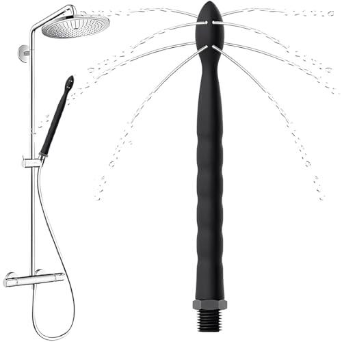 YOFDAL 1 Pieza limpiador Vaginal con 8 Orificios,Ducha anal de Silicona,Ducha Anal,Para la limpieza anal del Sistema Colónico, Para Parejas Homosexuales, Hombres y Mujeres (negro)