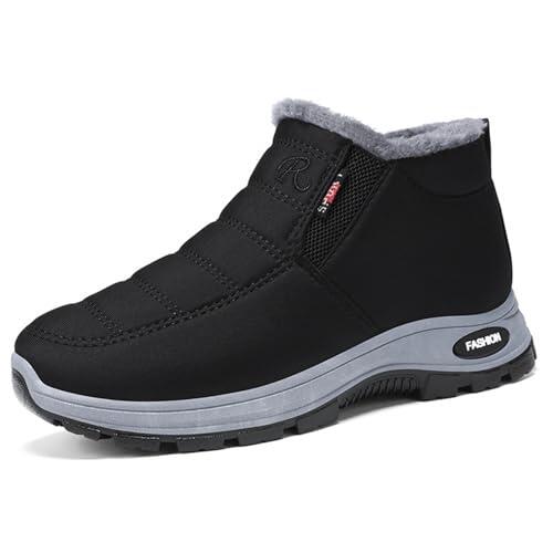Generisch Botines de invierno para mujer, botas de nieve forradas de forro polar de moda, cómodas, informales, cálidas, botines para mujer, Negro , 43 EU