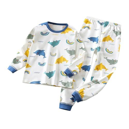 Genérico Pantalone de Algodón para Niña Conjunto de Ropa Interior Cómoda y para Dormir en Temporada Otoño Invierno (White, 5-6 Years)