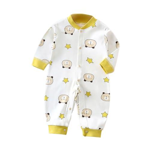 Genérico Pantalone Infantil de Manga Larga para Niñas Conjunto Nacimiento Temporada Primavera Verano Tejido Algodón Cómodo Dormir (F, 0-3 Months)