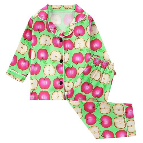 Genérico Pantalone Infantil de Manga Larga Conjunto Hogareño Diseño Moderno para Niños Juego Prendas Diario Estampado Único (Green, 4-5 Years)