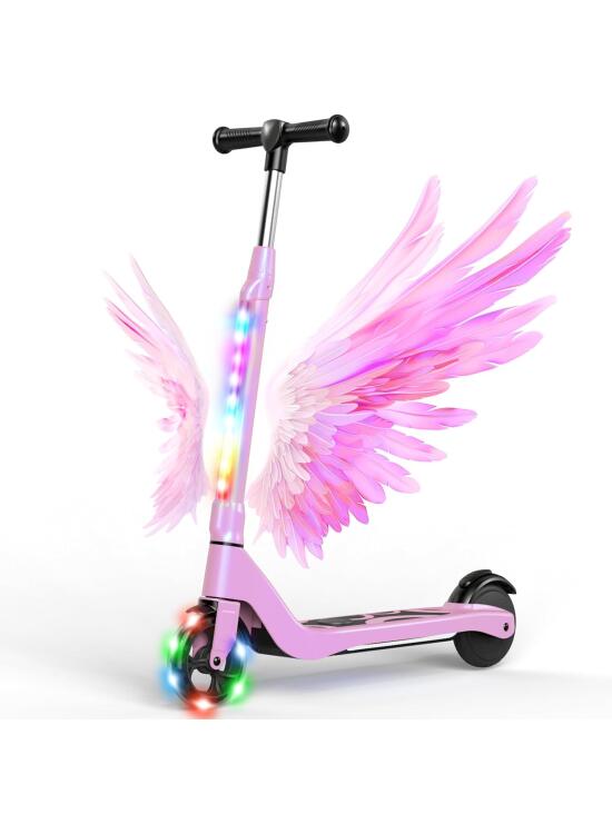 SISIGAD Patinete Electrico para Niño de 6 a 10 años, Scooter Eléctrico Niños de 5,3 Pulgadas con Luces LED y 3 Alturas Ajustables, Carga Máxi 70 kg, Velocidad Máxi 10 km/h, Autonomía Máxi 4km