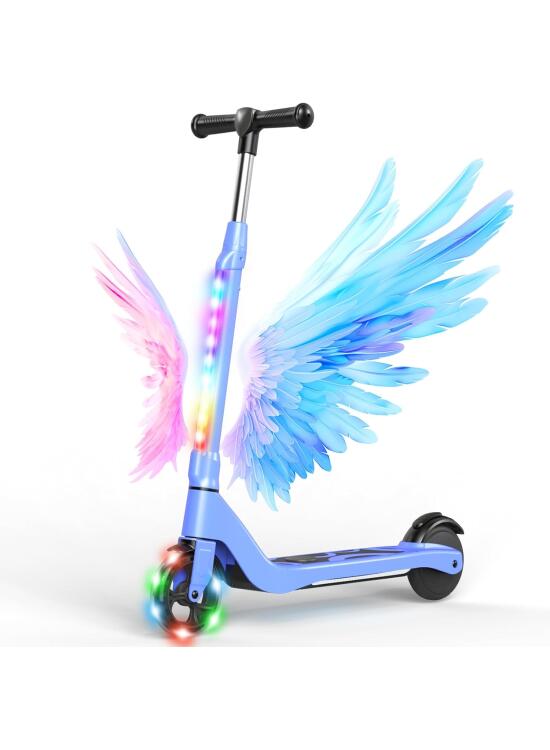 SISIGAD Patinete Electrico para Niño de 6 a 10 años, Scooter Eléctrico Niños de 5,3 Pulgadas con Luces LED y 3 Alturas Ajustables, Carga Máxi 70 kg, Velocidad Máxi 10 km/h, Autonomía Máxi 4km