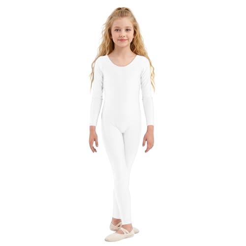 Generisch Maillot de manga larga para niña, para gimnasia, ballet y danza - Traje elástico de cuerpo entero en diferentes colores | Cómodo jersey básico para entrenamiento y disfraces, Style_t07