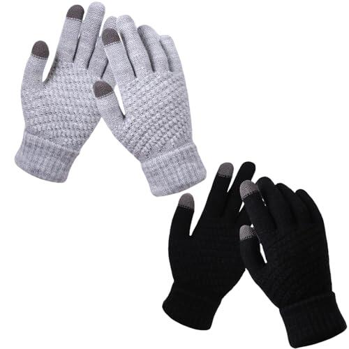 GWAWG 2 unids señoras guantes de pantalla táctil térmica - mitones de invierno cálido para las mujeres, forro polar para al aire libre Racing Ciclismo Accesorios estaciones frías
