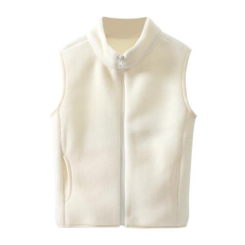 Sudadera con capucha de forro polar suave para niños, diseño ligero de color sólido, ajuste acogedor para niños y niñas de 2 a 8 años, 07#_Blanco, 15-16 años