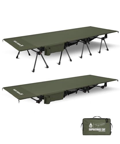 OneTigris SUPRATIROS Cama plegable XXL, portátil, plegable, ligera, para camping, hasta 180 kg, para tienda de campaña, exterior, viajes, jardín, oficina (220 x 80 cm)