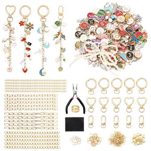 ASTNIC 316 Piezas Kit para Hacer Llaveros Personalizados, Manualidades Adultos, Llavero, Charms, Alicates, Cadena Y Colgante, Regalos Originales para Mujer, Charm Bolso Y Moviles Charm, Set DIY