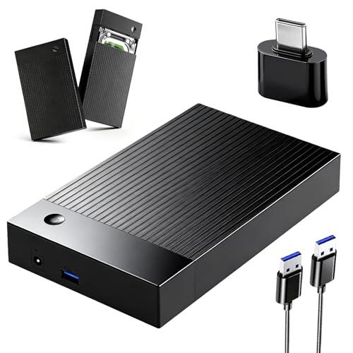 Estación de acoplamiento USB 3.0 SATA HDD/SSD, adaptador de disco duro externo para disco duro de 2,5 y 3,5 pulgadas, carcasa de disco duro de 3,5 pulgadas con UASP, 16 TB, rápido y sin herramientas