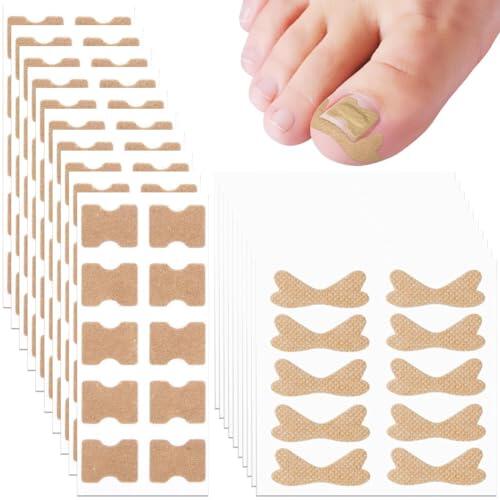 100 Parches Correctores de Uñas Encarnadas Transpirables y 100 Calcomanías para Uñas Encarnadas, Parche Elástico de Uña del Pie, Encarnadas para los Dedos de los Pies