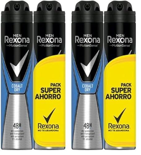 Rexona Desodorante Aerosol Antitranspirante para hombre Cobalt Dry Pack Ahorro 2x 200ml, El embalaje puede variar (Paquete de 2)