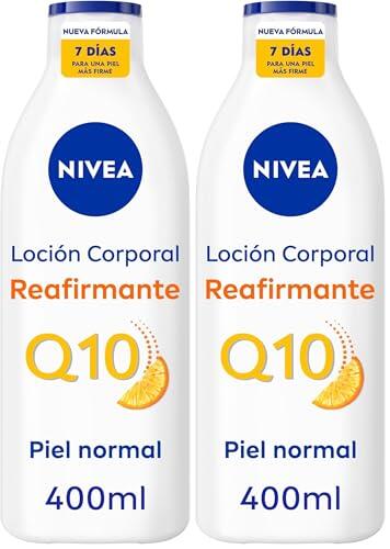 NIVEA Q10 Loción Corporal Reafirmante (1 x 400 ml), crema hidratante corporal 72h para piel normal, crema reafirmante corporal con Collagen Boost Complex, Vitamina C y Q10 puro (Paquete de 2)