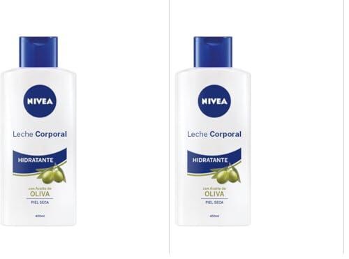 NIVEA Leche Corporal Aceite de Oliva en pack de 6 (6 x 400 ml), leche hidratante corporal con ingredientes naturales, crema para el cuidado de la piel seca (Paquete de 2)
