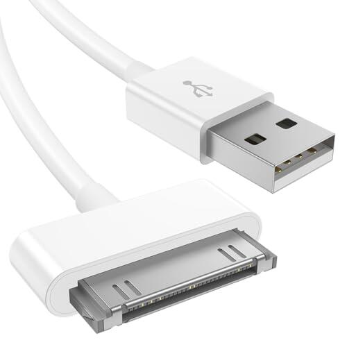 Vancle Cable de Carga USB 30 Pines Compatible con iPhone 4 4s 3G 3Gs, iPad 3 2 1, iPod Touch 4 3 2 1, iPod Classic 3 2 1, Cargador Rápido Cable de Carga de Repuesto Portátil (1m)