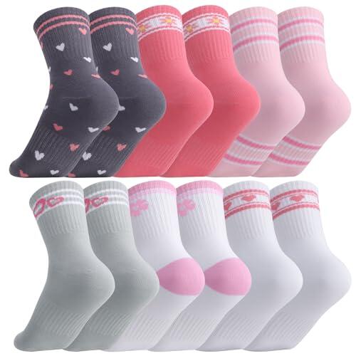 Utensilsto 6 pares de calcetines para niña 25-28, 29-32, 33-36, calcetines de tenis, calcetines deportivos, transpirables para niños, calcetines escolares, calcetines de algodón, calcetines infantiles