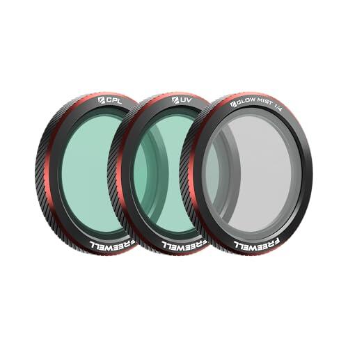 Freewell Paquete de 3 filtros magnéticos para dji Neo 2: Incluye CPL (polarizador) para reducción de deslumbramiento, UV para protección de Lentes y Niebla Brillante Negra 1/4 para Efectos
