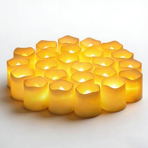 EHIOG Paquete De 24 Velas LED Decorativas Con Efecto De Llama Realista, Velas Artificiales A Pilas Con Luz Cálida Parpadeante, Ideales Para Halloween, Bodas, Fiestas Y Decoración Del Hogar