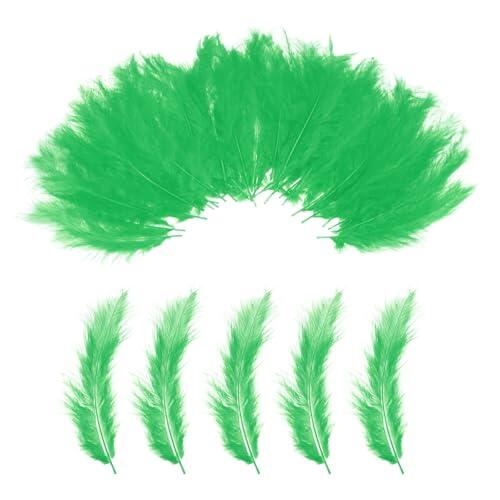 PATIKIL 100 Plumas De Pavo Marabú Esponjosas, Plumas Naturales De Pavo Verdes De 4-6 Pulgadas Para Hacer Atrapasueños Flecos Adornos Para Atar Moscas Decoraciones Para Fiestas