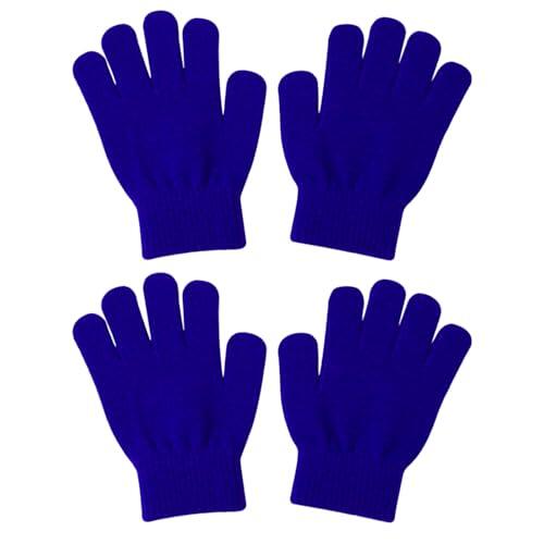 BDGYCK 2 Pares De Guantes Elásticos Mágicos para Niños, Guantes de Punto de Invierno Elásticos Tejidos de Niño, guante térmicos para niños y niñas de 4 a 8 años