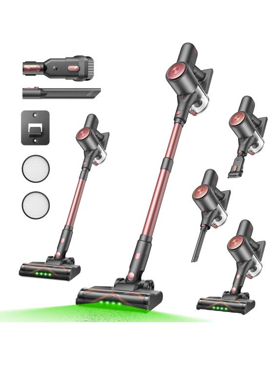 Vexilar V10Pro Aspiradora sin Cable, 45KPa Potente Succión, Aspiradora de Mano Autonomía 50 Minutos, Batería Extraíble, Aspirador Escoba Inalámbrica para Suelos/Alfombras/Coche/Pelo de Mascotas