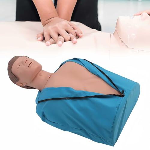ELZEM Maniquí Entrenamiento Reanimación Cardiopulmonar CPR Medio Cuerpo para Adultos, Simulador Primeros Auxilios Maniquí De Entrenamiento CPR Medio Cuerpo Goma A