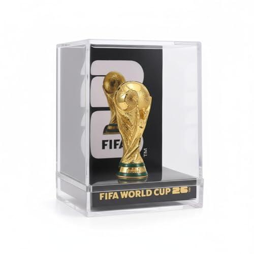 Edición oficial de la Copa Mundial de la FIFA 2026, trofeo 3D de 7,6 cm dentro de una caja acrílica premium, artículo de coleccionista atemporal, réplica del trofeo de la Copa Mundial de la FIFA