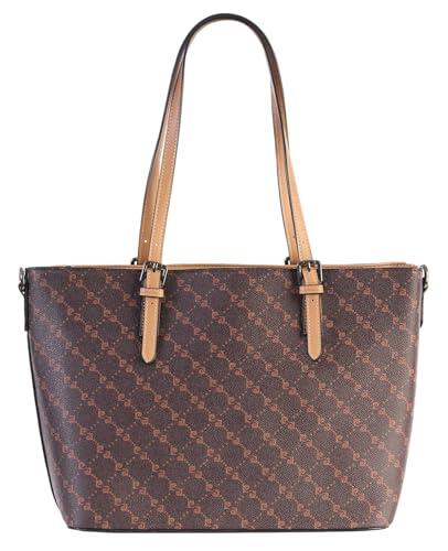 Pierre Cardin Bolso mujer, en piel sintética, ecopiel, cuero, grande, Shopper, al hombro, Multifunción, Elegante, Bolso de Mujer, Shopper, al Hombro, Multifunción, Bolsos Mujer, al hombro, marrón, 37