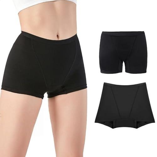 XUOUP Calzoncillos Tipo Bóxer Menstruales Braguita, 60ml Absorbente, Incontinencia Urinaria Ropa Interior, Ideal para Postparto Deporte Yoga Correr Fitness3pcs,M