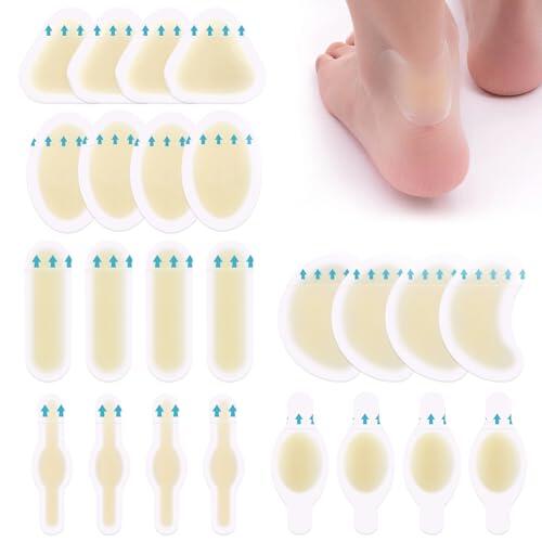 24 Piezas Cuidado de Pies parches,Parche Para Los Pies,Parches Hidrocoloides pies, Barrera Anti-Rozadura para un Confort Duradero, protección del talón