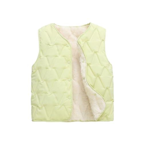 Chaqueta de invierno para niñas, chaleco de invierno cálido, acolchado, sin mangas, ropa exterior, acogedora capa interior con forro térmico para clima frío, ligero, cómodo, casual, de 3 a 14 años, 03
