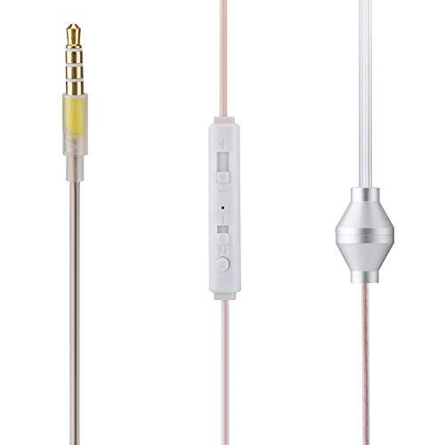 BAFOVY Auriculares Internos con Tubo de Aire Flexible y Micrófono para Auriculares con Cable iOS y para Conducir Hacer Ejercicio (Oreja única Transparente)