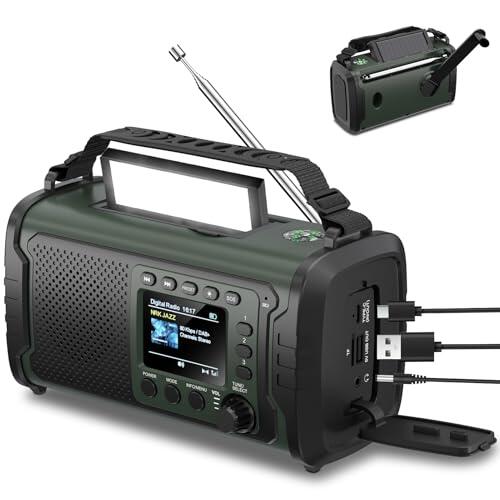 Radio de Emergencia Dab/Dab+ 27000 mAh con Manivela, Solar y Bluetooth 5.3